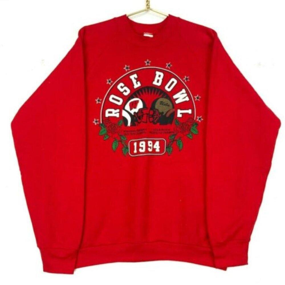 1994 Wisconsin Badgers Rose Bowl Crewneck Sweatshirt Red Ncaa Usa 90s